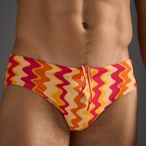 TEAMM8 Resort Wide Cut Swim Brief - Red Mirage